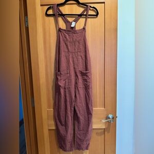 l*space Rust-Brown Textured Overalls